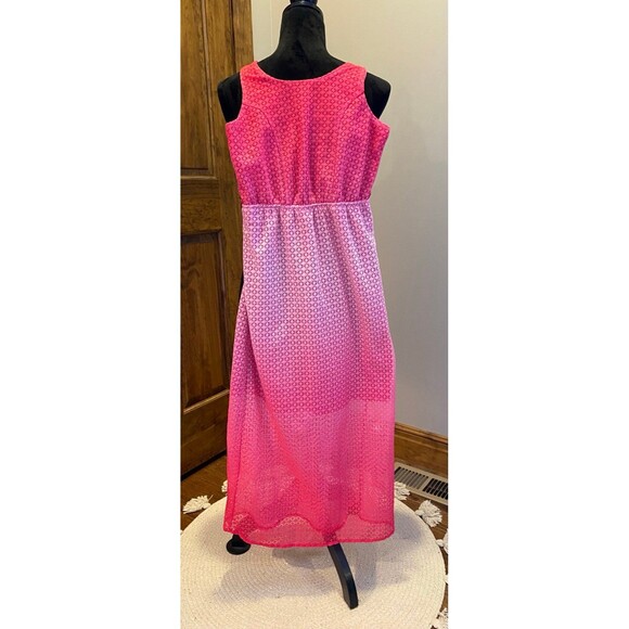 Paper Dolls Girls Mini Maxi Pink Ombré Size 12 Lace Overlay Dress - Picture 10 of 11